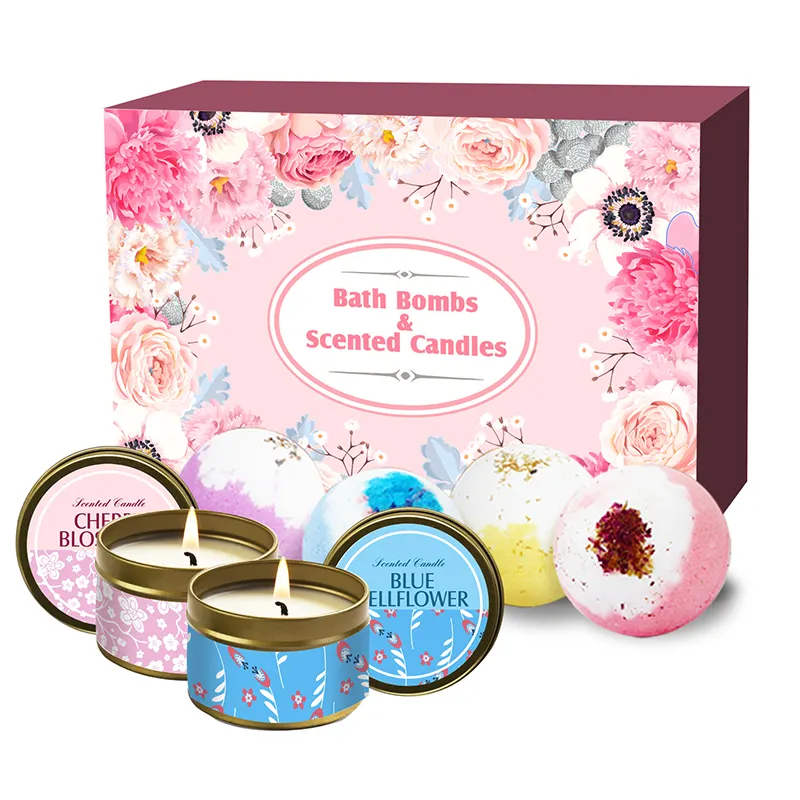 Bomei Wholesale Women Care Gift set Scented Candle Private Label Blanket Bath Bombs Spa Relaxing Luxury Gift Sets