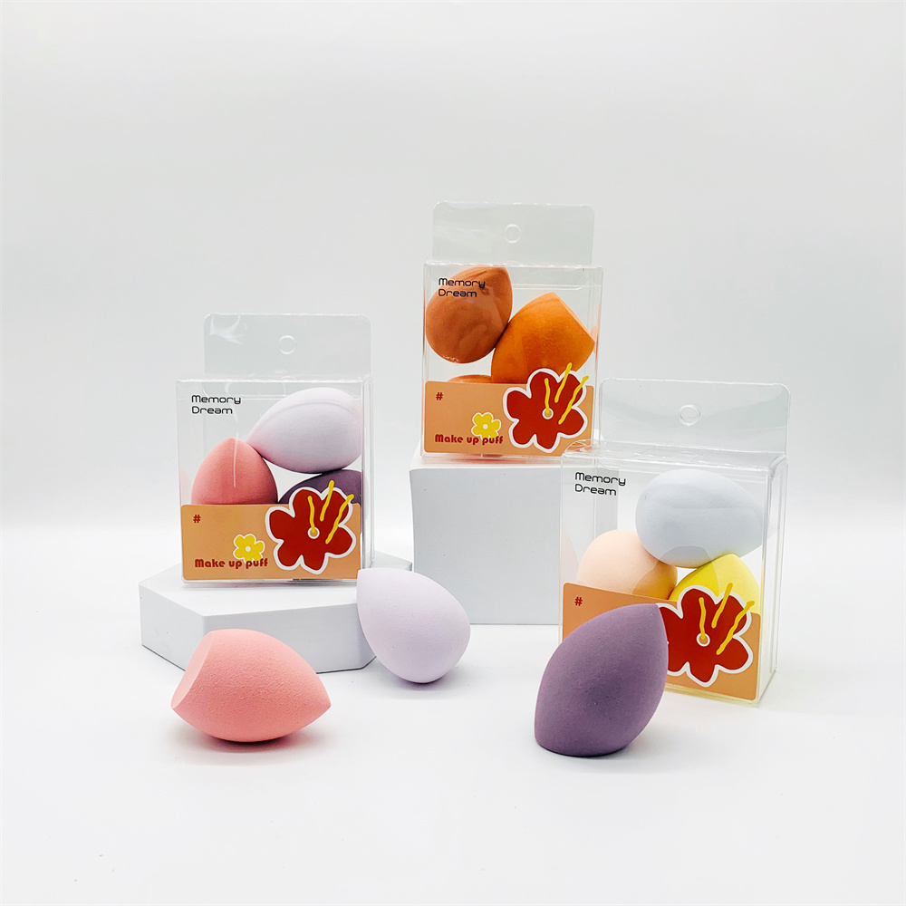 Private Label Facial Beauty Makeup Sponge 3pcs Set Facial Puff Makeup Egg Sponge