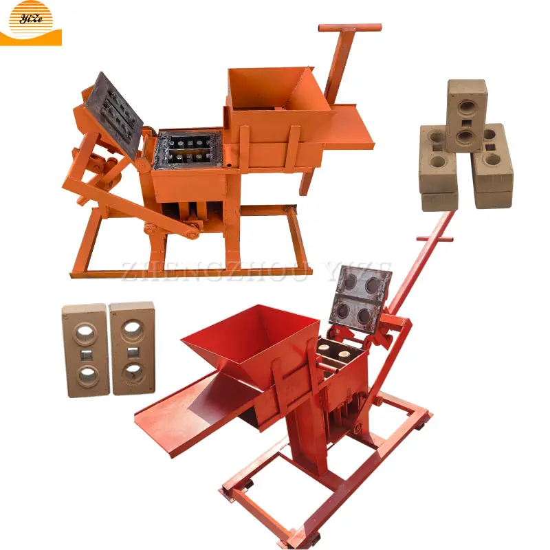 Manual red soil logo brick block moulding machinery interlocking earth clay brick making machine in south africa