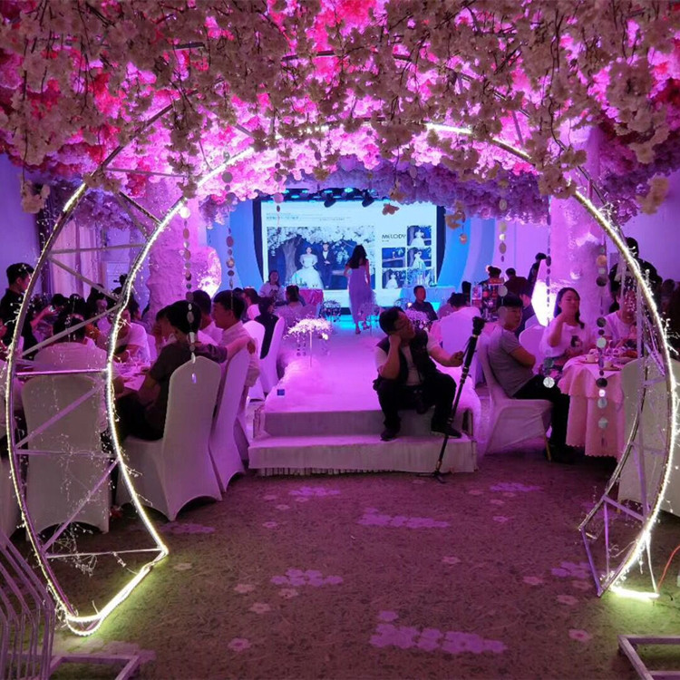 2020New wedding props wedding wrought iron arch stage background decoration the door of happiness flower door creative special