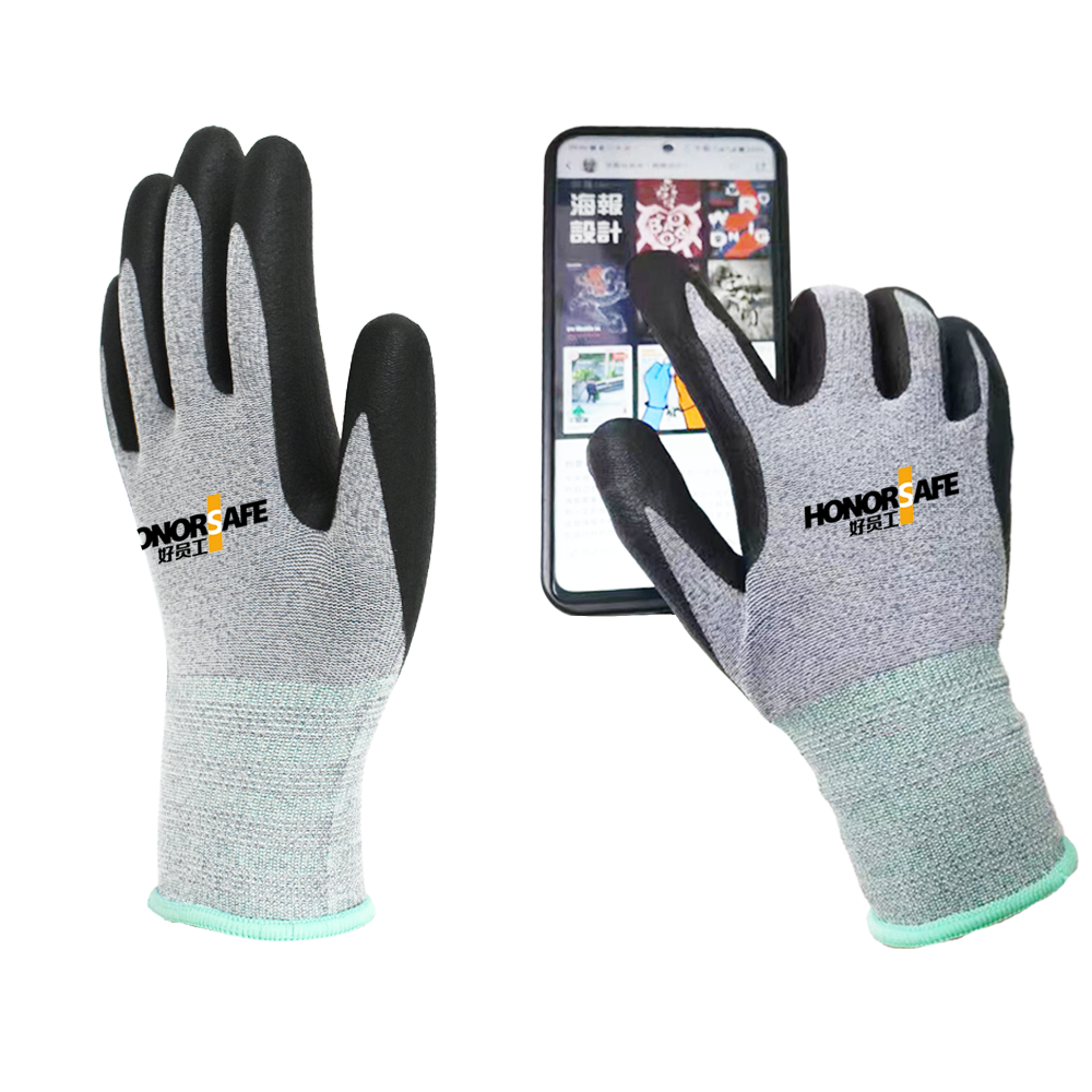Heavy Duty Anti Slip Micro Foam Nylon Coated Knitted Hand Protective Custom Logo Printing Safety Work Gloves For Men And Women
