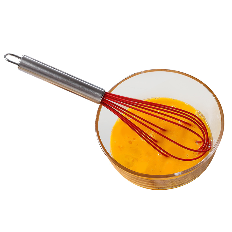 Hot Sell Food Grade Silicon Stainless Steel Beat Egg ,Milk AND Cream For Kitchen Cake Shop Silicone Egg Beater