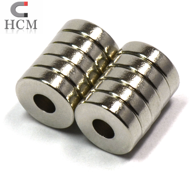 Неодимовый кольцевой магнит N45 OD3/8 "x ID0.136 x 1/10" NdFeB редкоземельный магнит