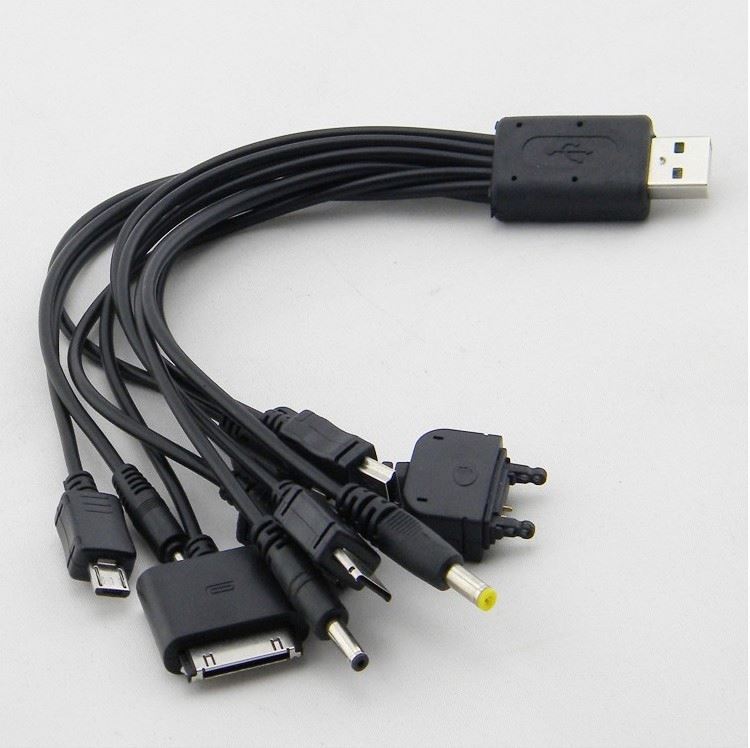 10 в 1 Универсальный многофункциональный Usb кабели для мобильных телефонов для зарядного устройства с веб-камерой линия для iphone, ipad, Samsung, HTC, Nokia, MP3