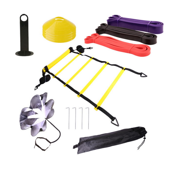 12 Rung 20Ft Hurdles Football Training Ladder and Cones agility training set
