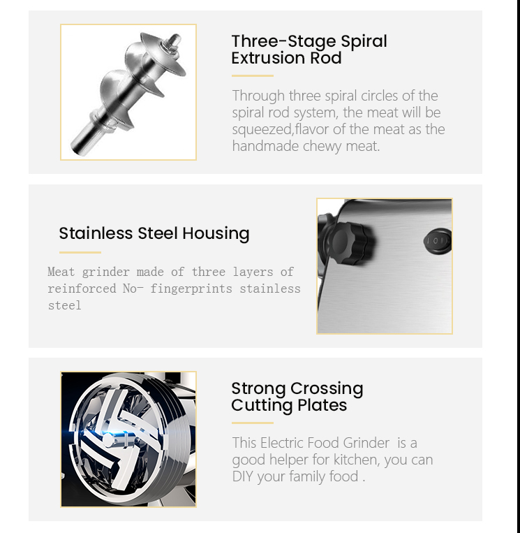 Electric Stainless Steel Meat Grinder Mincer With Sausage Stuffer