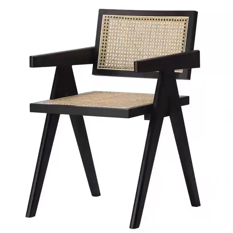 Popular pastoral style rattan dinning chair for home and cafe or restaurant and hotel using