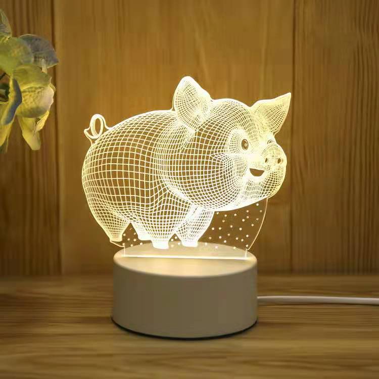 Новые типы книга, с рисунком Мишки и сердца, форма искусства 3 вида цветов 3D иллюзия Лампа маленький потолочный светильник со светодиодной базой ночник плагин