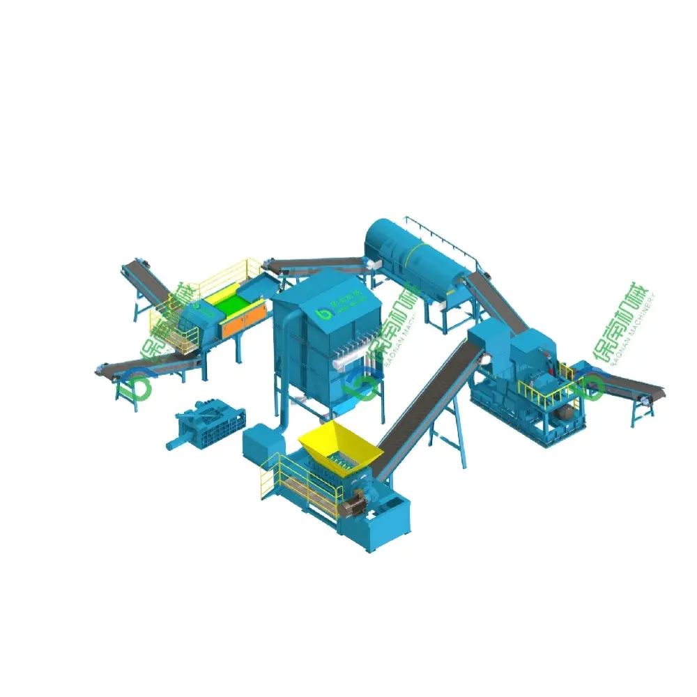Professional scrap aluminum recycling machine / waste aluminum recycling plant / metal shredder for sale