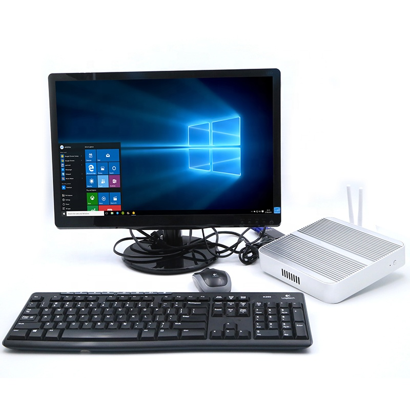 DL mini destop fanless pc Processor core i3/i5/i7 Intel J1900 barebone system with Dual Lan company computer