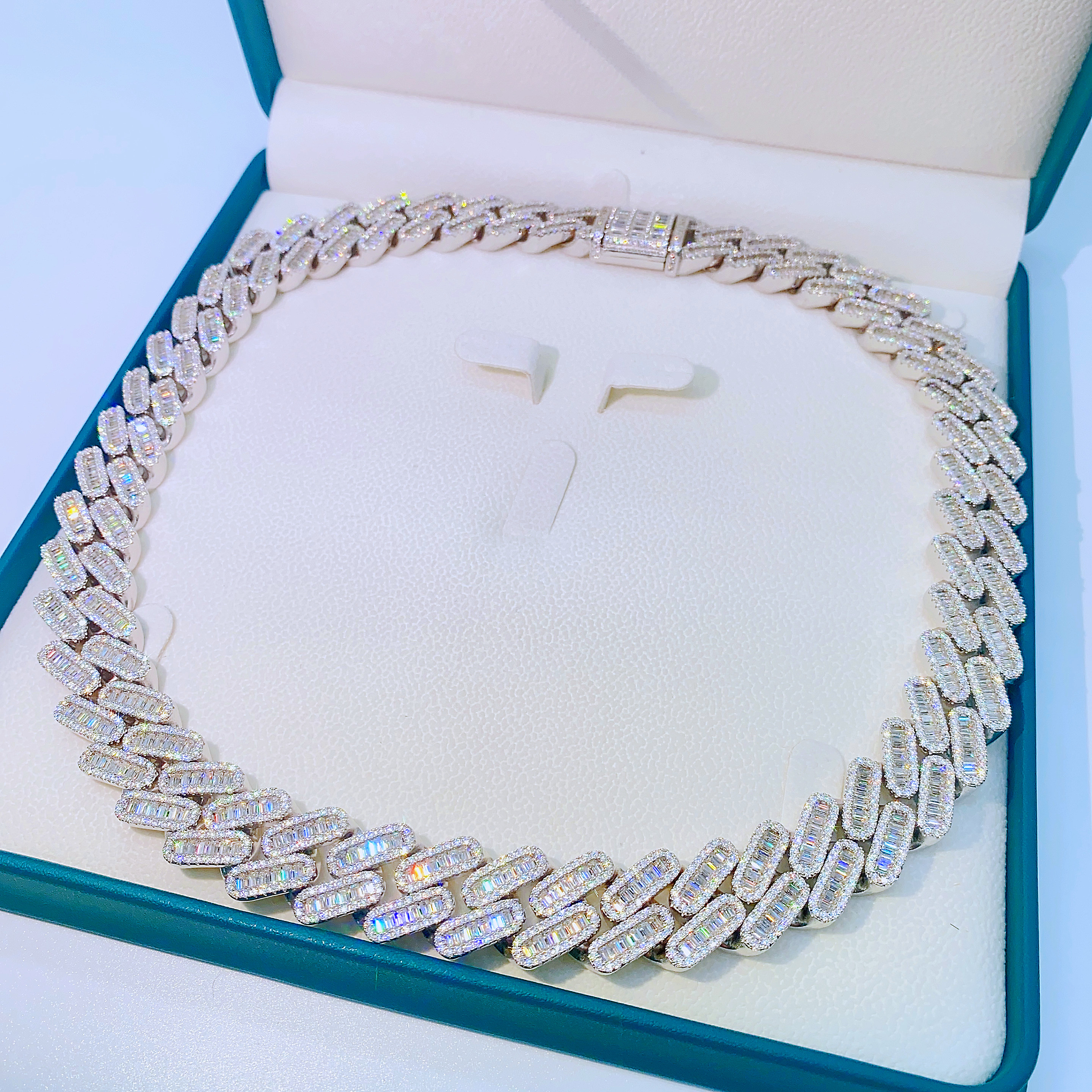 Цепочка с муассанитовым бриллиантом на заказ, кубинское звено, Iced Out, ювелирные изделия, хип-хоп, VVS1, 18 мм, 20 мм