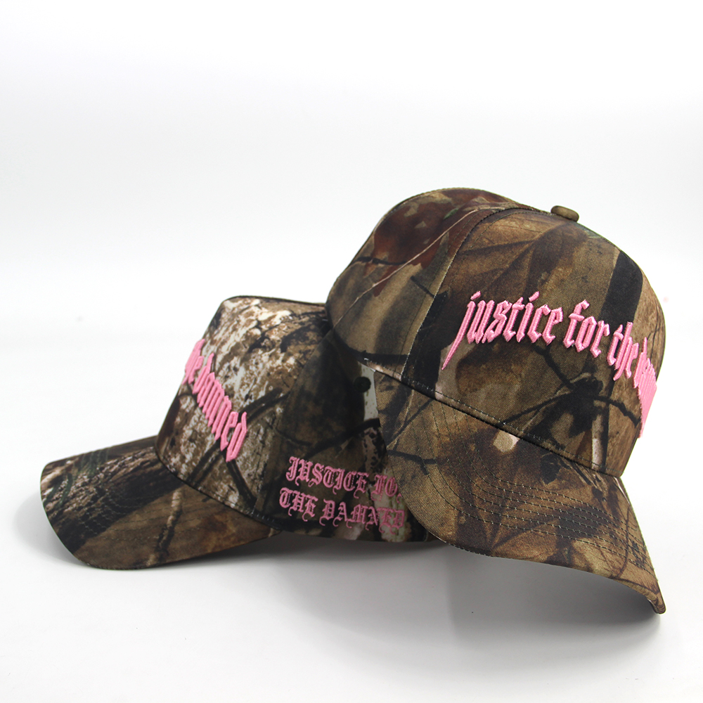 Custom Jungle Summer Fabric Camo Cotton Plain Adjustable Camouflage Baseball Caps Realtree Camouflage 3D embroidery Caps