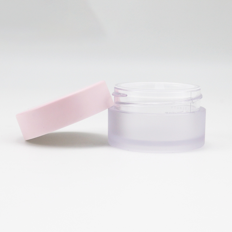 Luxury Sweet Plastic Cosmetic Frosted Cream Jar PETG With Matte Pink Cap 0.5oz/1oz/2oz/4oz/8oz Lip Scrub Container With Lid