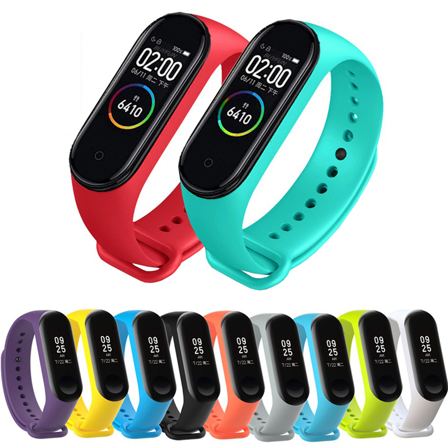 Цветной резиновый силиконовый браслет на запястье для Xiaomi Mi Band 5 4 3 2 1 ремешок на запястье