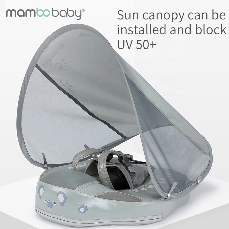 Mambobaby без надувания, детский поплавок с солнцезащитным козырьком, поплавок для купания, плавательный бассейн, трубка, плот, кольцо, поплавок, летняя игрушка, цвет