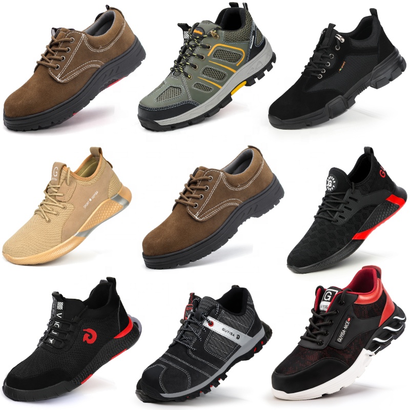 GUYISA Brand safety shoes inventory random delivery of wear resistant rubber soles outdoor work steel toe safety shoes
