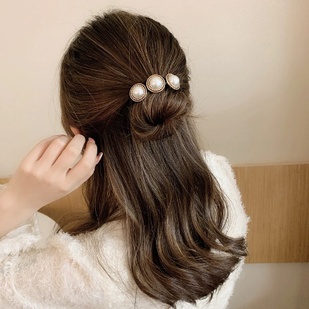 2021 New Pearls Magic Bun Maker Hairbands Donut Pearl Flower Hair Bands Fashion Girls DIY Hairstyle Headband Tools Accessories