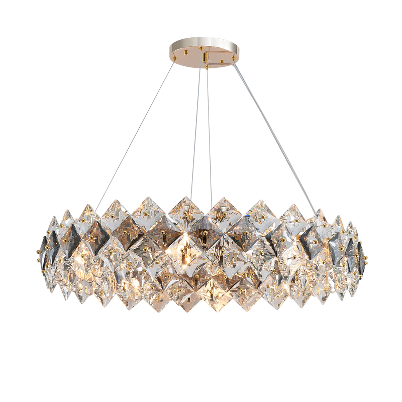 Zhongshan Lighting, продажа с завода, высококачественные современные роскошные круглые люстры с кристаллами K9 для гостиной