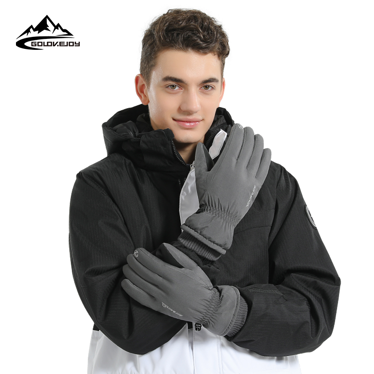 GOLOVEJOY SK19 Customize Hot Windproof Outdoor Sports Cycling Hiking Velvet Snowboard Waterproof Skiing Winter Warm Gloves