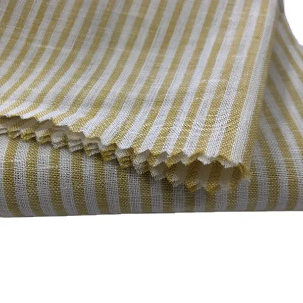 High Quality Supplier Wholesale 100% Pure Linen Plaid Yarn Dyed Fabric For Clothing