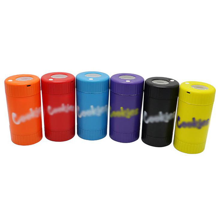 Custom Glass Light-up Led Air Tight Storage Magnifying Glowing Jar Weed Led Clear Plastic Cookie Jar