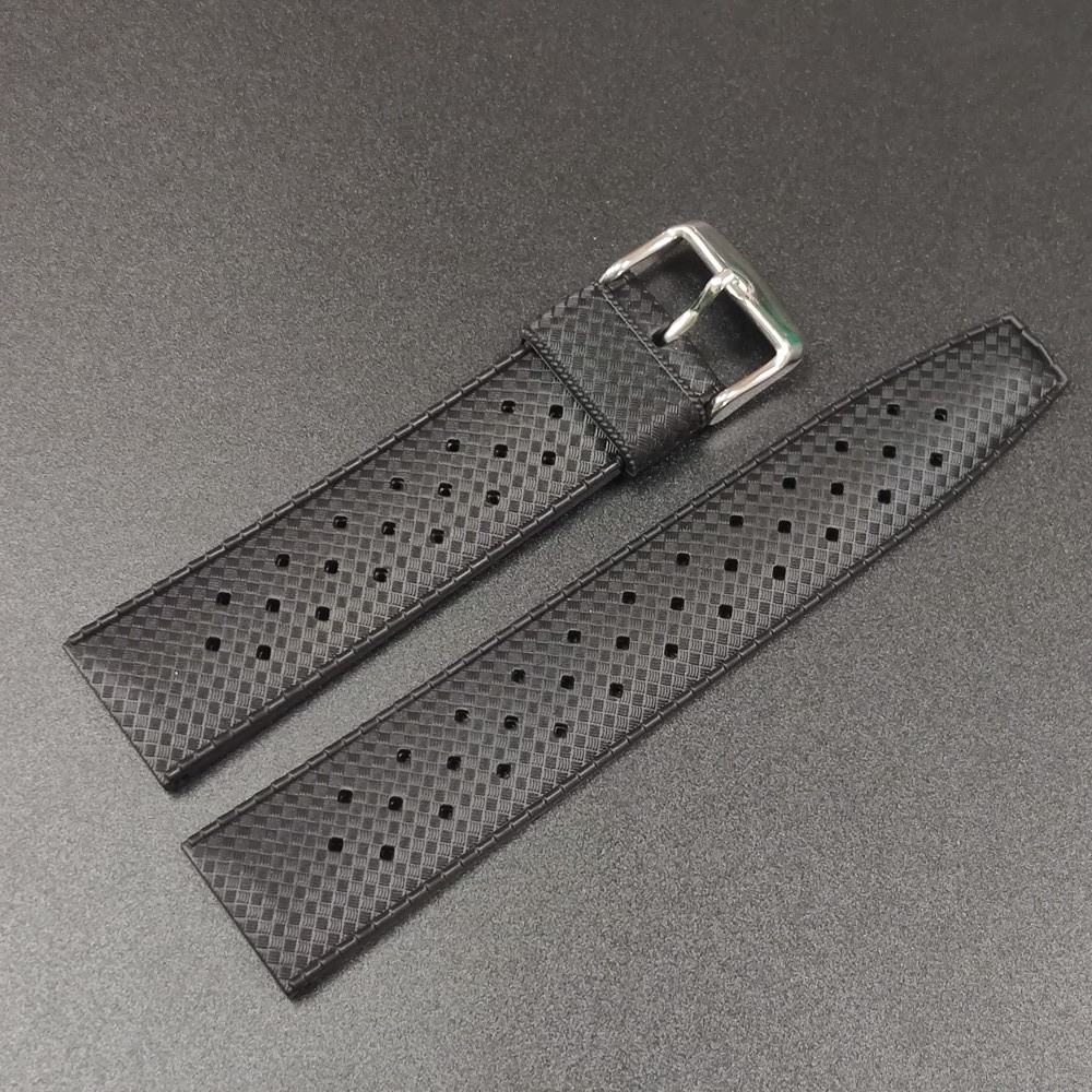 TP001 New Arrival 20MM 22MM Black Rubber Strap Automatic Dive Watch Replacement Strap