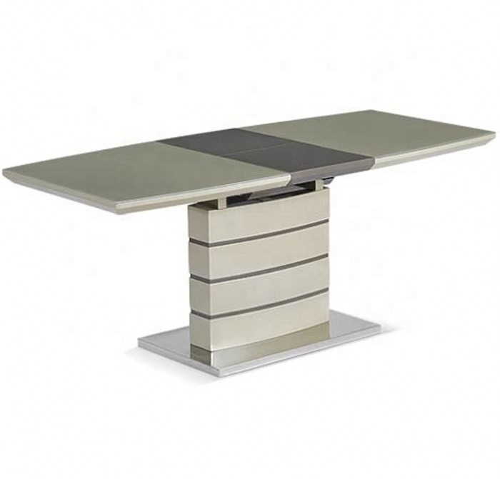 Dining Room Table Set Modern MDF with Gloss painting 10 Seater Tempered Wooden Glass Extendable Dining Table Set