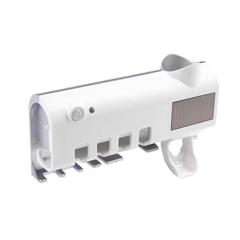 Toothbrush Smart UV Sterilizer, Toothbrush Holder, Punch-free Installation Toothpaste Squeezer