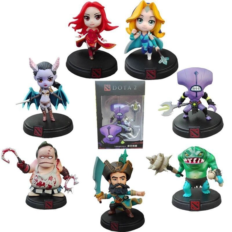 Фигурки героев игры Dota 2, 7 шт., SLARK TINY Doom в коробке, ПВХ фигурки героев, коллекция dota2, игрушки