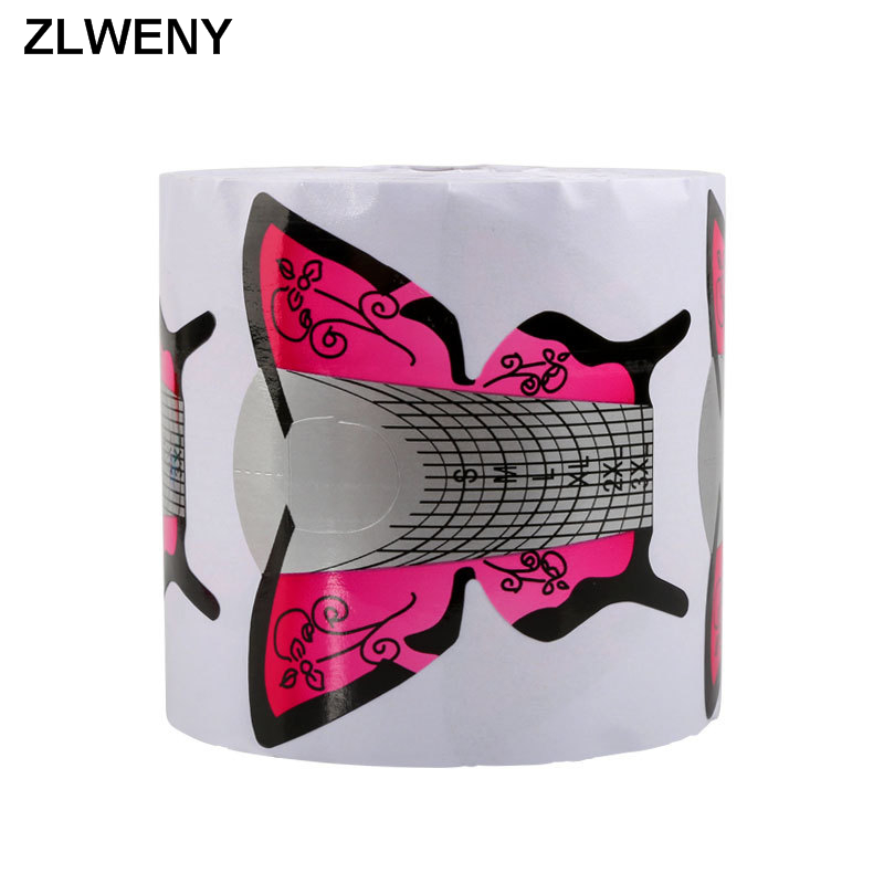 ZLWENY Crystal Beauty 500 шт. OEM форма для наращивания ногтей производство алюминия акриловый УФ-гель Бабочка Форма для дизайна ногтей