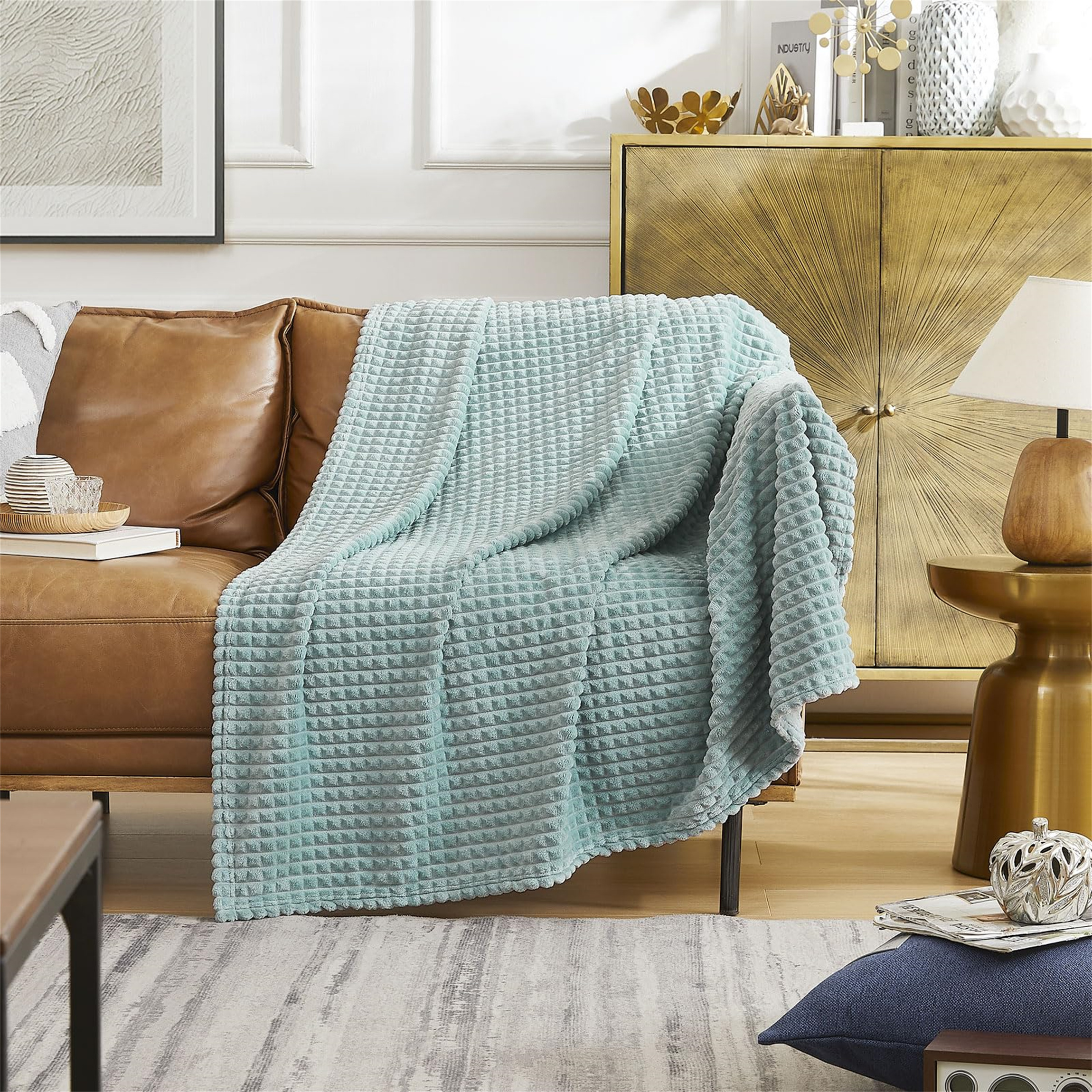 Most Popular European and American Style Superior Quality 100% Polyester knitted Striped Corn Grid for home