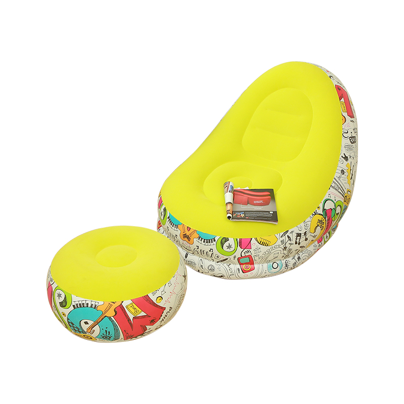 Inflatable Sofa Family Inflatable Lounge Chair Flocking Sofa with Inflatable Foot Cushion Suitable for Home Rest and Office Rest