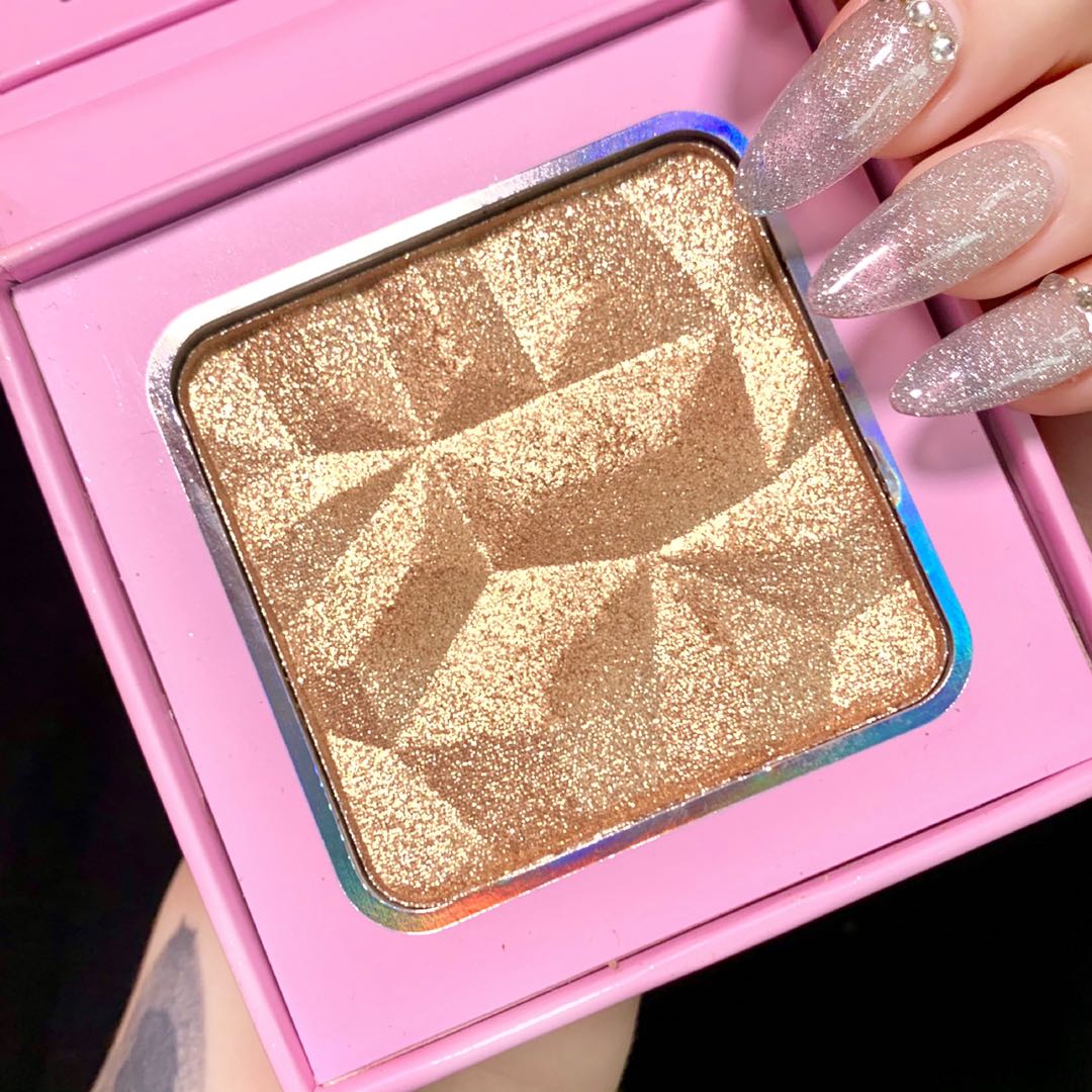No Logo Cosmetics face shiny shimmer single pressed palette highlighter private label
