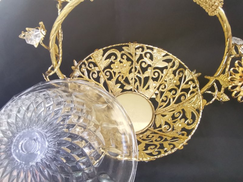 Главная Свадьба Декоративные Роскошные Металлические стеклянные керамические фрукты висячие корзины держатель