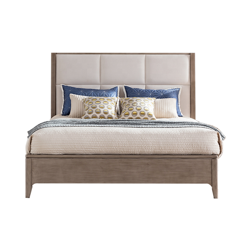Contemporary Fashion Design Fabric Queen King Size Wood Upholstered Bed