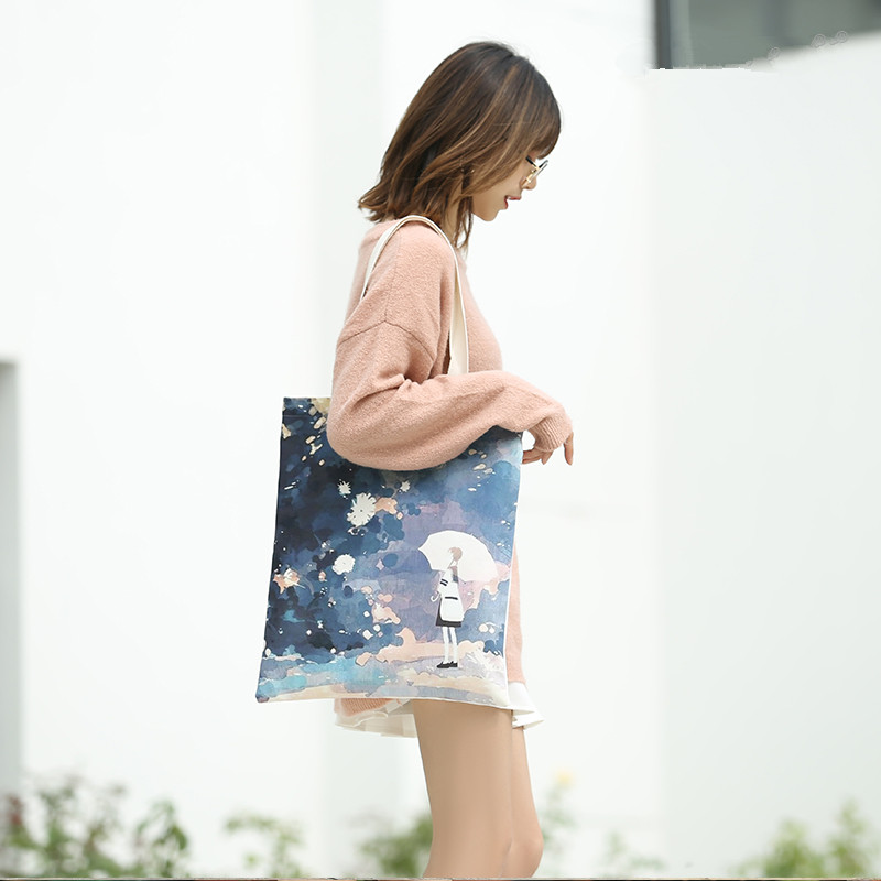 Eco Friendly Custom Canvas Cotton String Tote Bags