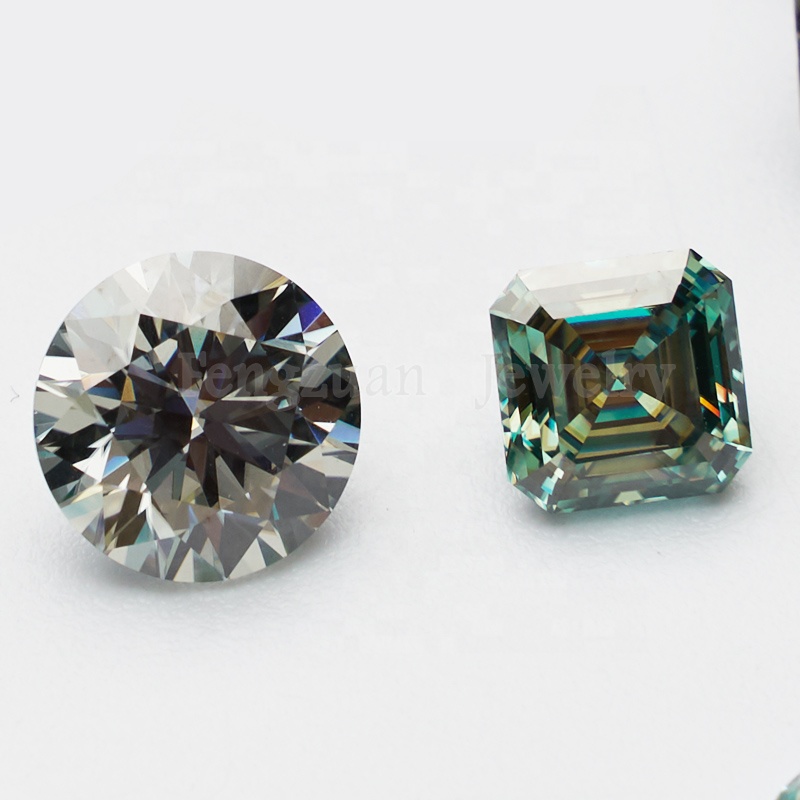 Серый цвет Свободные Круглый Муассанит камень 0.5ct 5 мм отличный крой джинсовые синтетический драгоценный камень для обручального кольца
