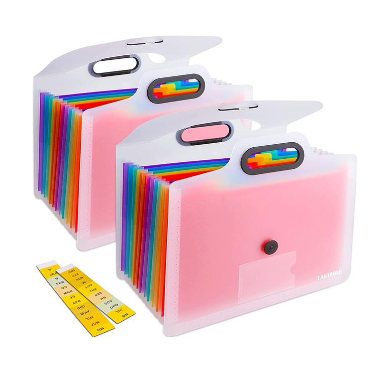 A4 Letter Size 13 Pockets Expanding File Folder with Handle Plastic Expandable File Folder Accordion Folder