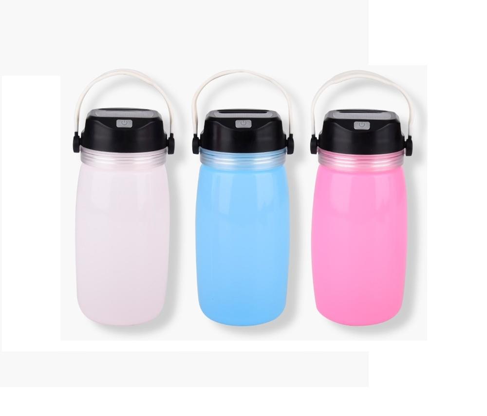 Waterproof Rechargeable Folding Silicone Solar Bottle Lantern portable outdoor led camping solar light