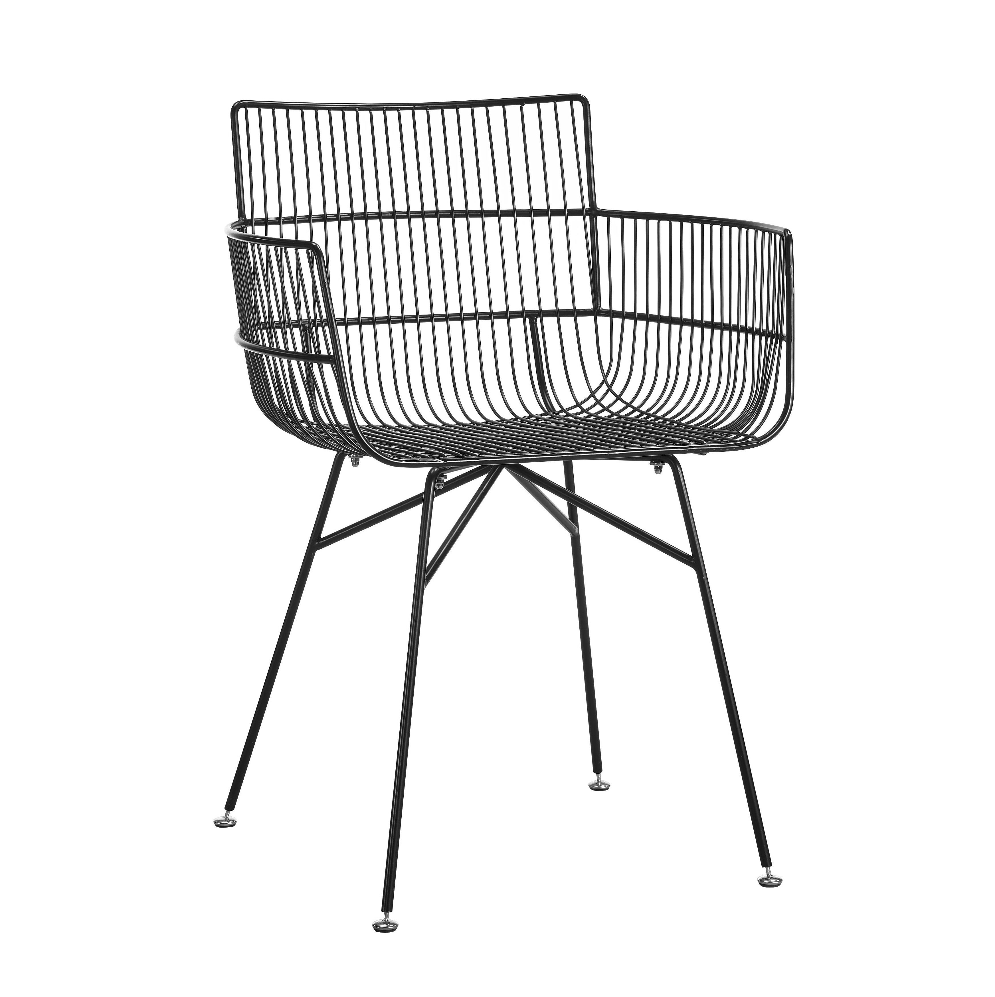 Hot sale black outdoor use wire chairs furniture metal restaurant chairs from MAKA