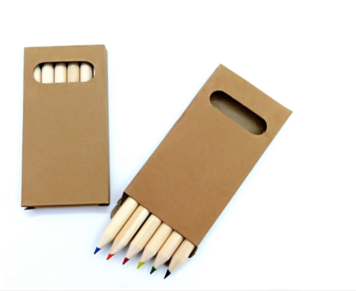 Standard Color Pencil 3.5 Inch Natural Wood Pencil Use Kraft Paper Box
