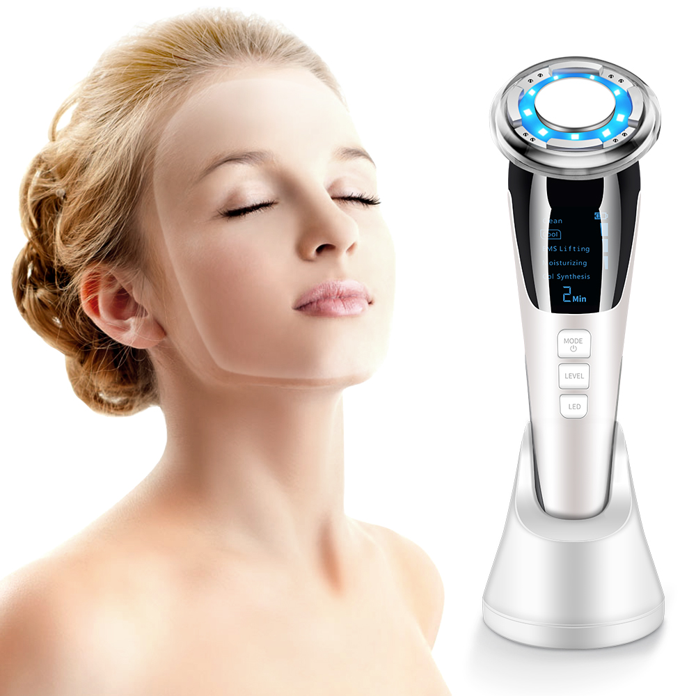 Facial rf machine 2021 ultrasonic instrument skin tightening machine face lift lifting massager with led