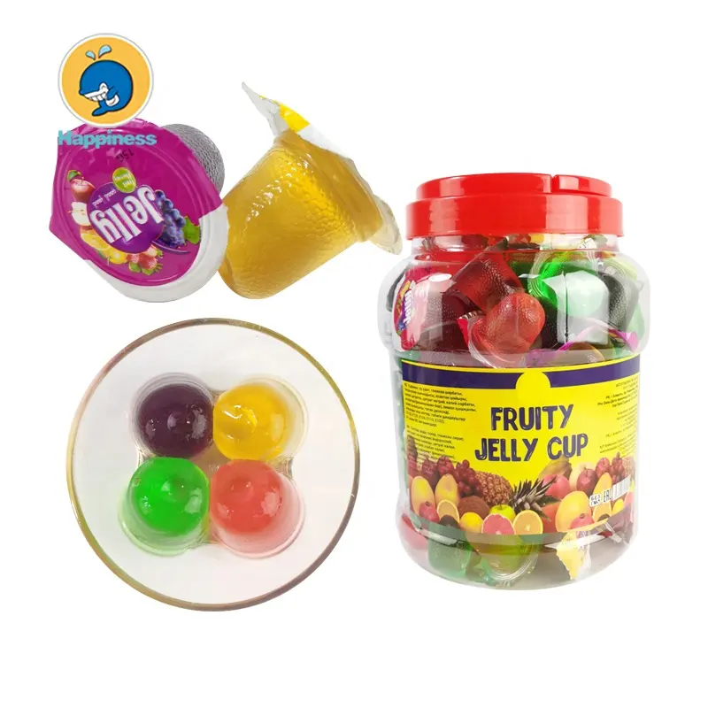 Mini jelly. Конфеты в круглой банке. Fruit Jelly Cup.
