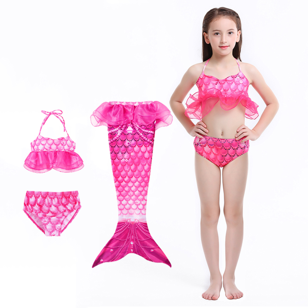 Коллекция 2021 года, детские купальные костюмы Cola de Sirena, Traje, 3 предмета, купальник для девочек, Флиппер, хвост русалки с моноластами, купальный костюм