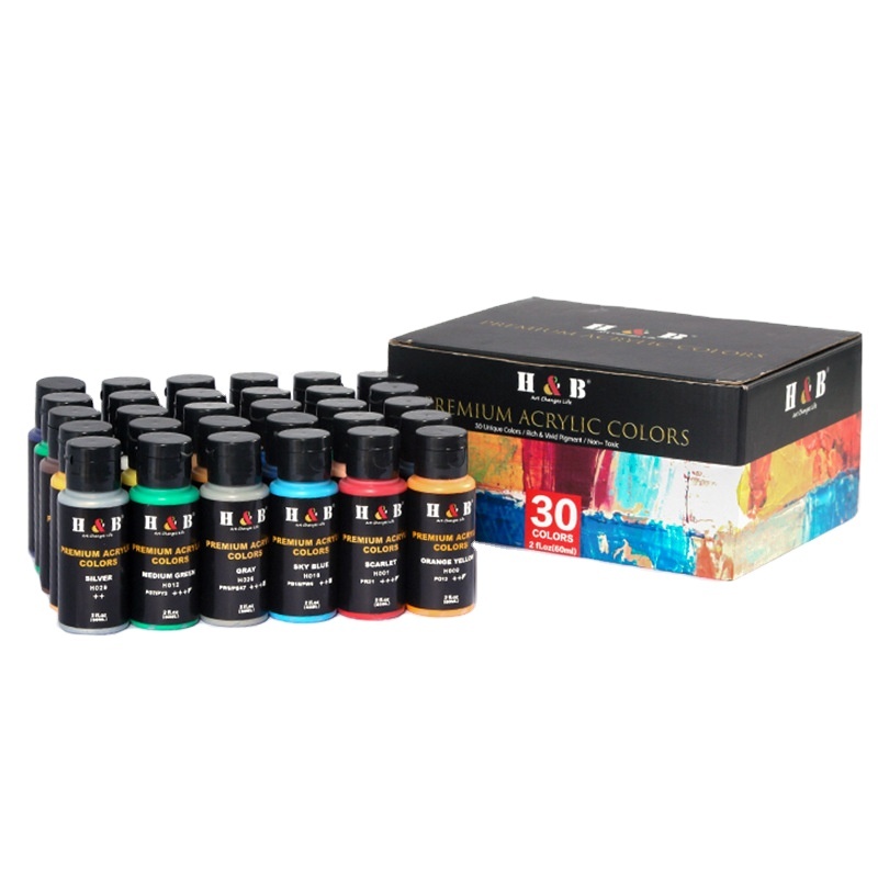 Wholesale different colors bottled acrylic paint 60ml custom acrylic paint