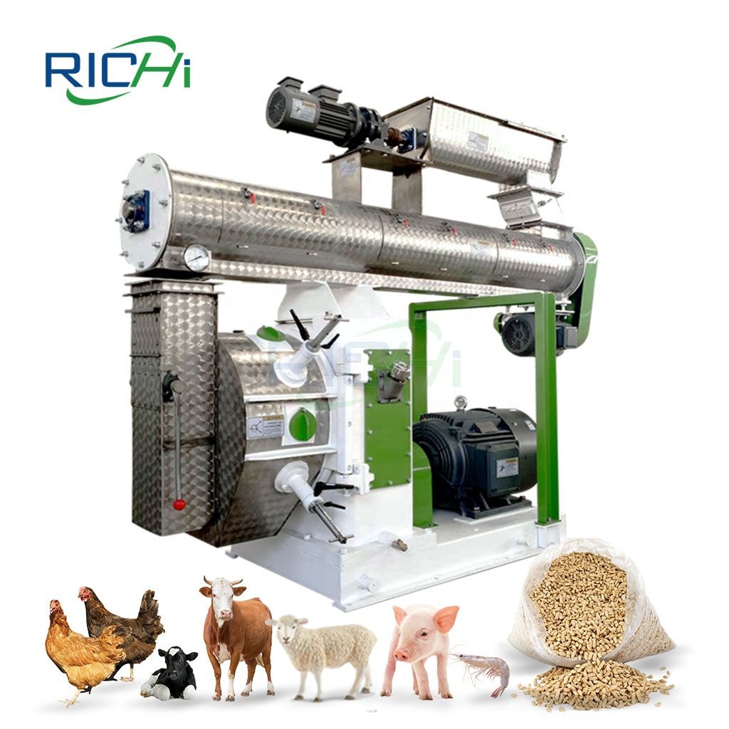 RICHI 5-7 T/H Multipurpose Grass Cotton Carrot Soja Beans Large Animal Feed Machine for Sale