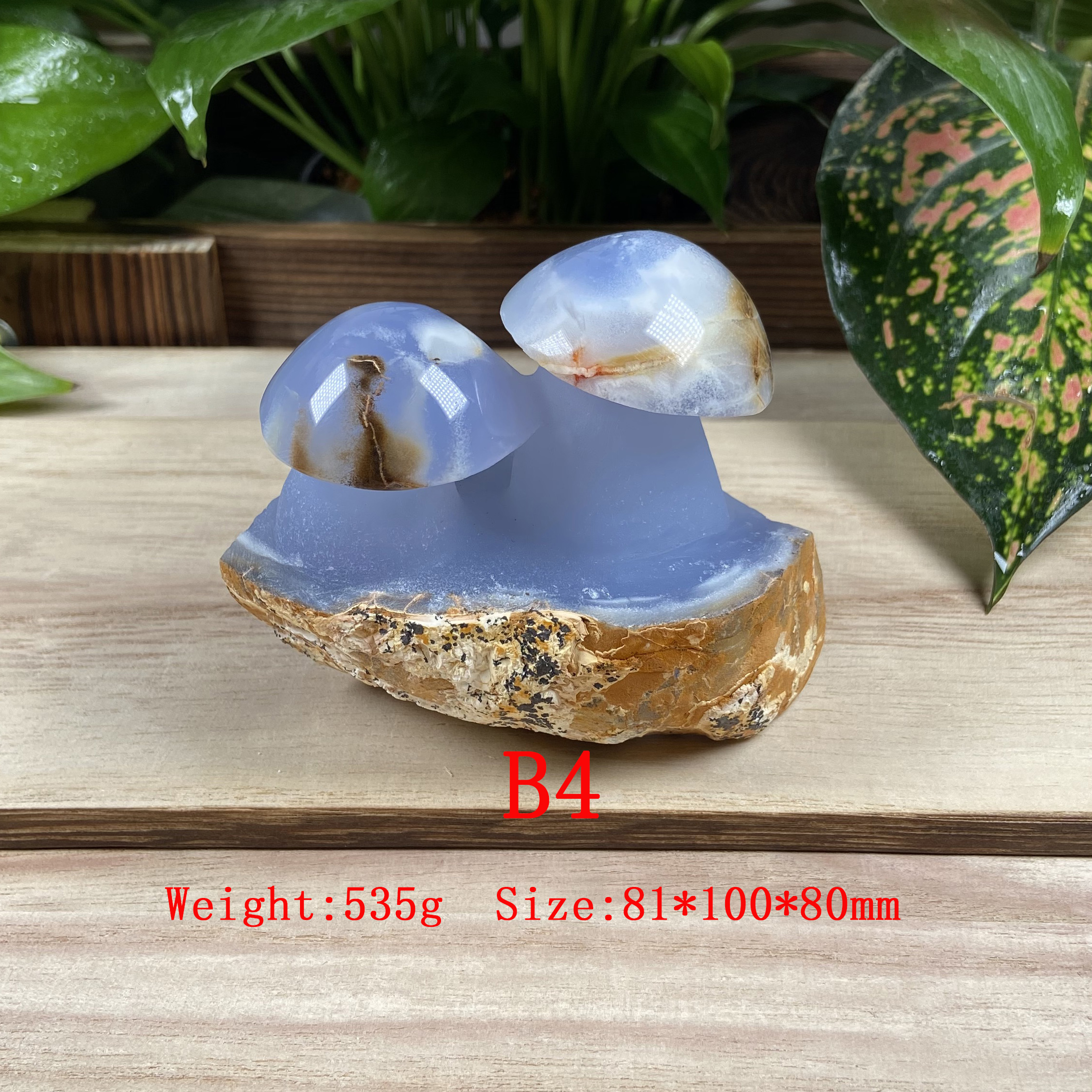 Голубой халцедон грибы каменное украшение натуральный камень резной каменный гриб
