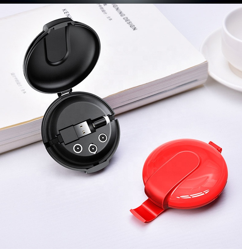 Top Sale Portable Retractable Charger USB Magnetic Cable 3 in 1 for Mobile Phone Power Charging 2.4A Black Red 1M Cable