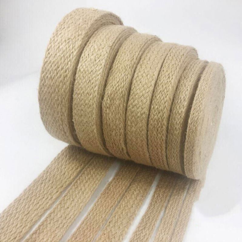 Colorful High Strength DIY Two Colors Braided Flat Twine Hemp Jute Rope