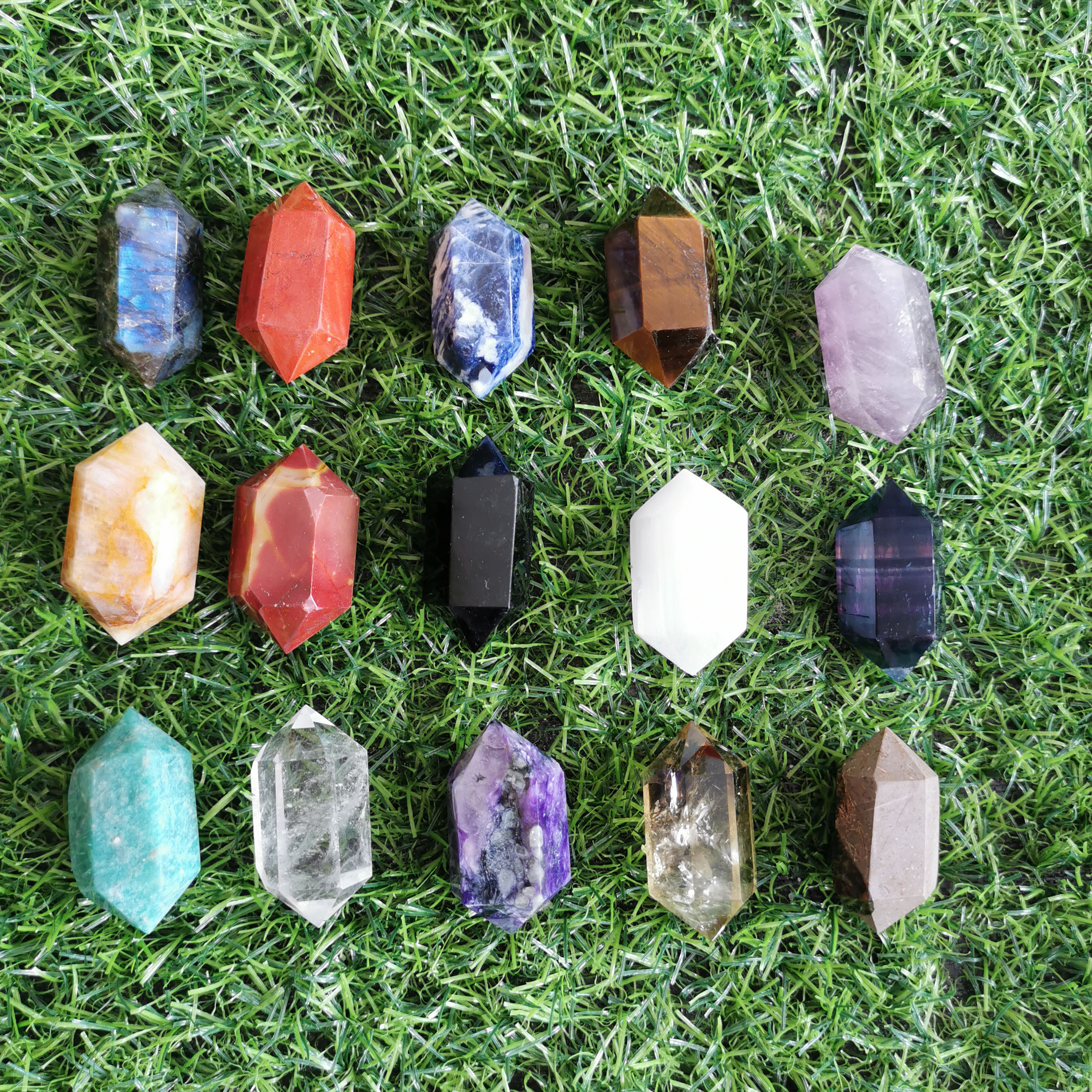 Wholesale Natural 4 cm Double Terminated Points Wand Tower Crystal Crafts For Healing LJ